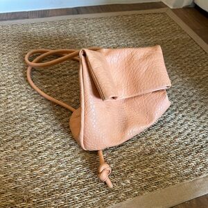 Anthropologie - Orange Pebbled Leather Mini Backpack Bag